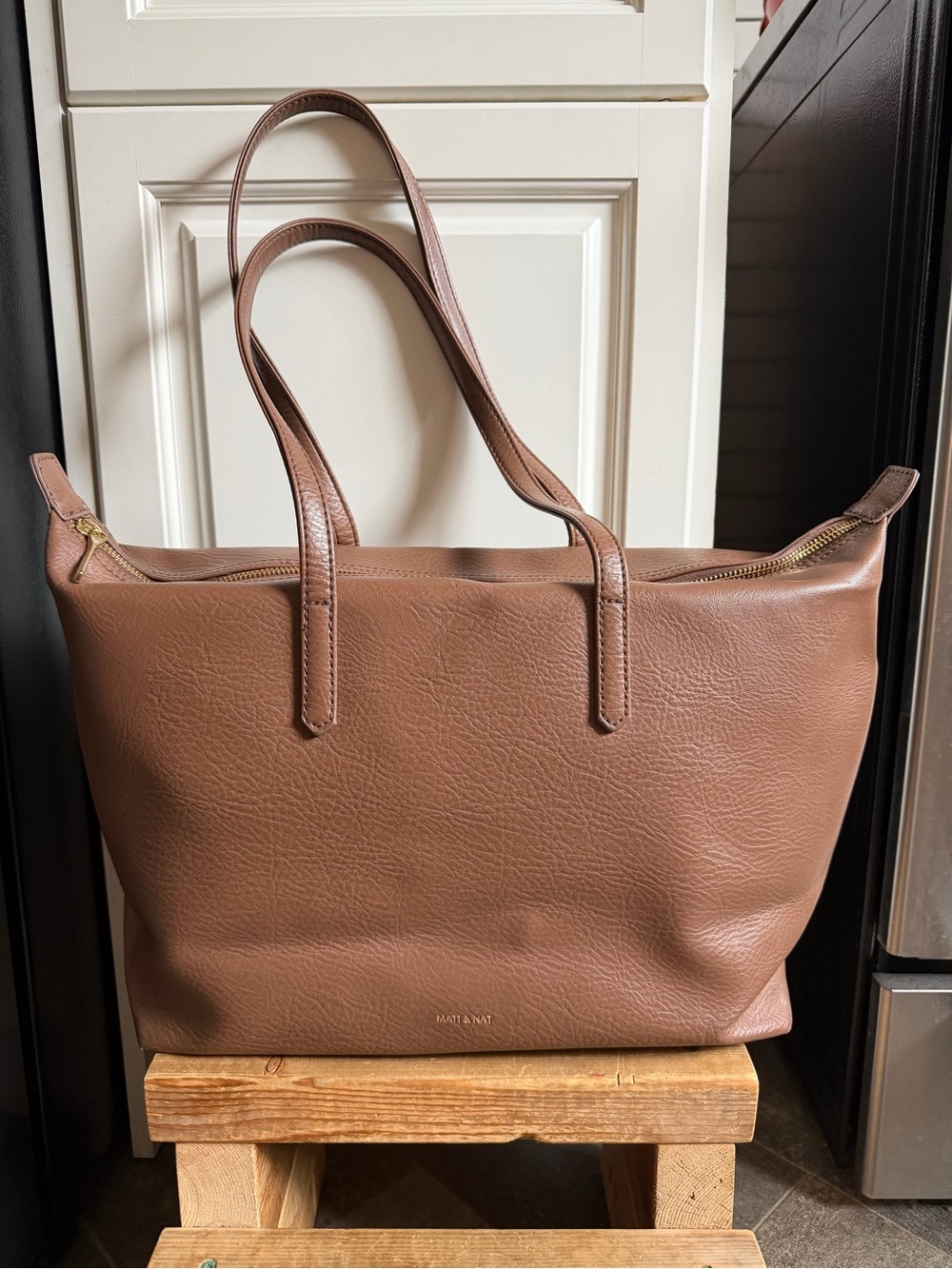 Matt & Nat Abbi Vegan Leather Tote Bag Chocolate Brown